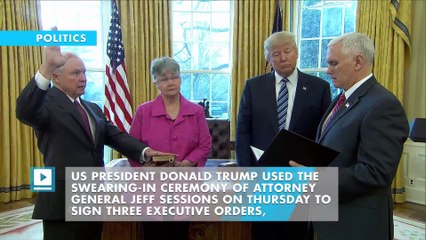 Trump signs three new 'law and order' actions at Jeff Sessions' swearing in