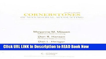 [Popular Books] Cornerstones of Managerial Accounting FULL eBook