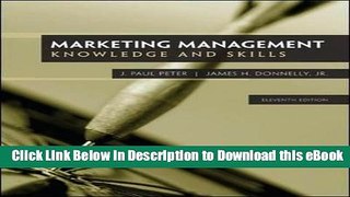 [Read Book] Marketing Management: Knowledge and Skills, 11th Edition Mobi