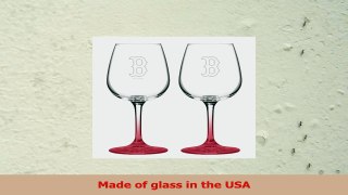MLB Boston Red Sox Satin Etch Wine Glass 16ounce 2Pack 852f31b3