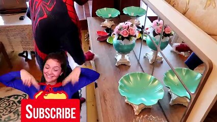 Frozen Elsa & Spiderman STINKY SMELL VACUUM ! w/ Maleficent Joker Spidergirl TOYS! Superhero Fun IRL