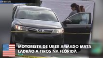 Motorista de Uber armado mata ladrão a tiros na flórida.