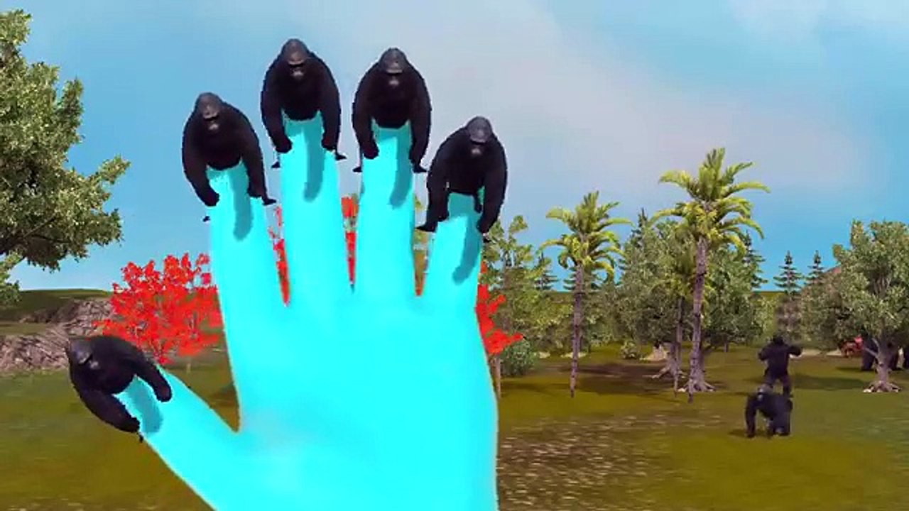 3D Animated Gorilla Finger Family Rhymes For Children Top 10 Animated Animal Rhymes