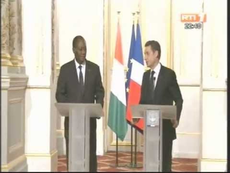 Conférence de presse conjointe des Présidents Ouattara et Sarkozy à l'Elysée