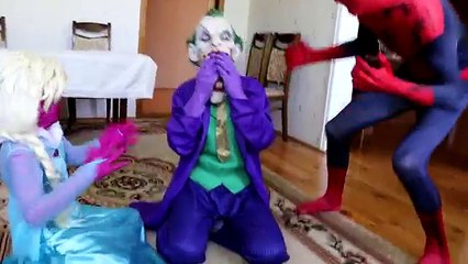 Spiderman vs Joker vs Pink Spidergirl Flushed Down Toilet! - w/ Frozen Elsa - Funny Superheroes :)