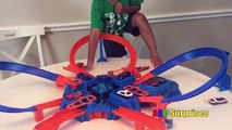 Hot Wheels Criss Cross Crash Track Motorized Disney Cars Toys for Kids FOUR High Speed Crash Zone