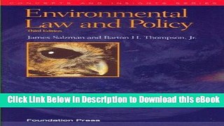 [Read Book] Environmental Law and Policy (Concepts and Insights) Mobi