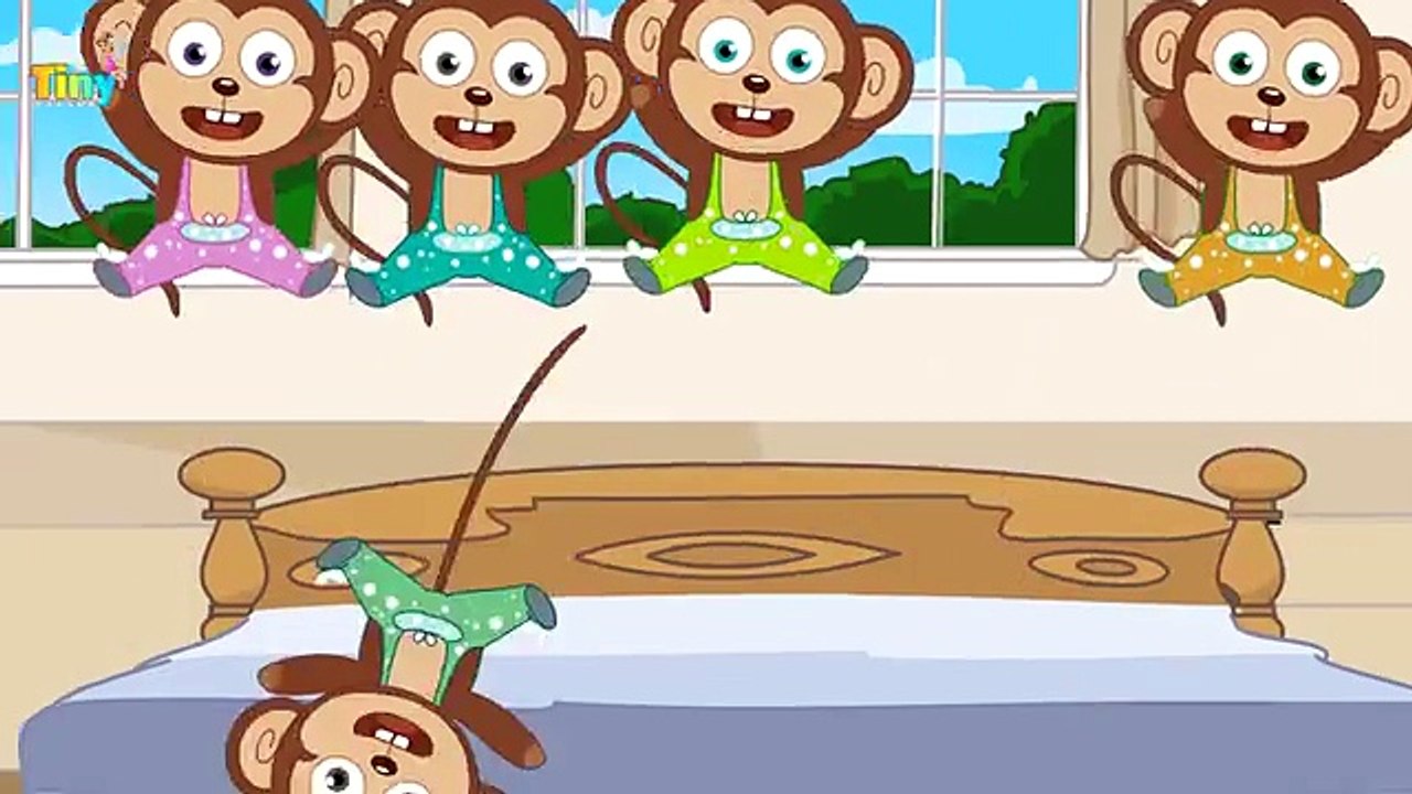 Five Little Monkeys Jumping on the Bed Nursery Rhyme | Rhymes for Children