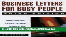 [Popular Books] Business Letters for Busy People: Time-Saving, Ready-To-Use Letters for Any