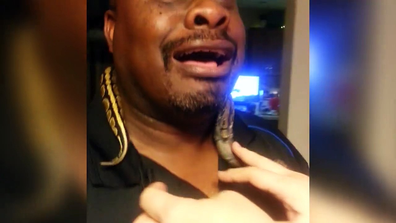 Ce papa a peur des serpents apparemment!