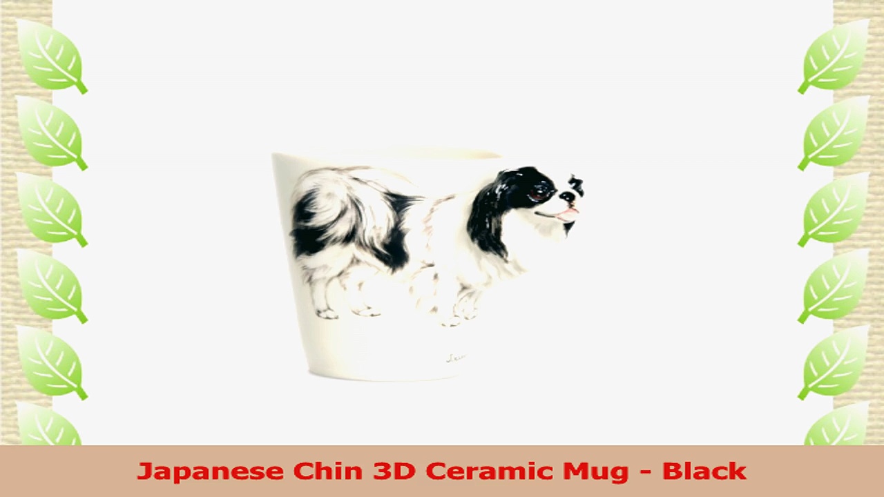 Japanese Chin 3D Ceramic Mug  Black 40c91bf0
