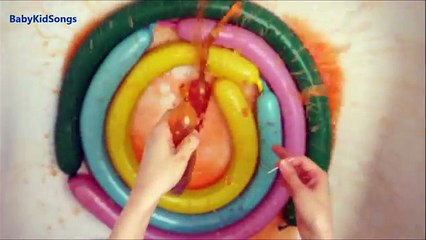 Lillipop Rainbow wet Balloons Learn colors Balloon water Finger Nursery Rhmes Compilation
