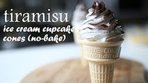 tiramisu ice cream cupcake cones (no-bake