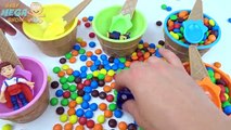 Paw Patrol Robocar Poli Surprise Toys Ice Cream Candy Skittles M&Ms Cups Learn Colors for Children