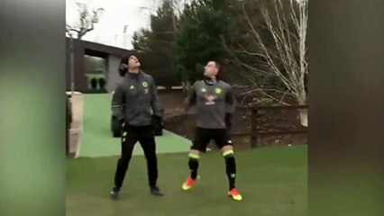 John Terry shows off Incredible kicking gum trick