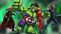 AVENGERS Finger Family Song - Daddy Finger Nursery Rhymes | Hulk, Iron Man, Thor, Captain America.