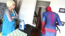 FROZEN ELSA GHOST PRANK w/ Spiderman & Pink Spidergirl vs Joker & Maleficent - Funny Superheroes