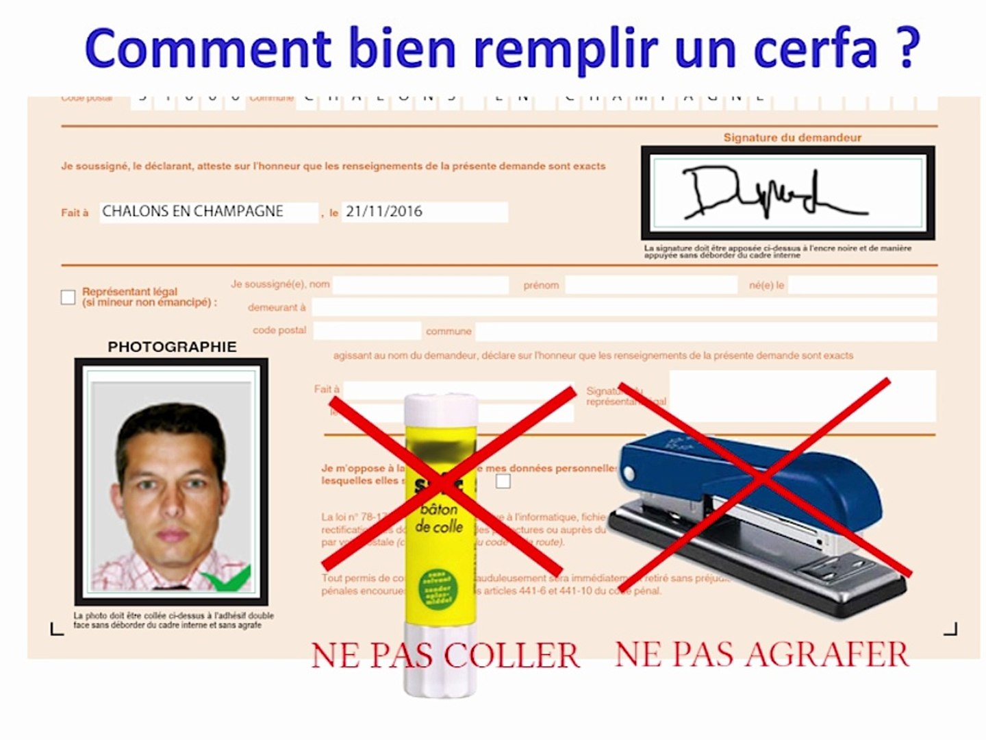 Remplir demande de permis de conduire