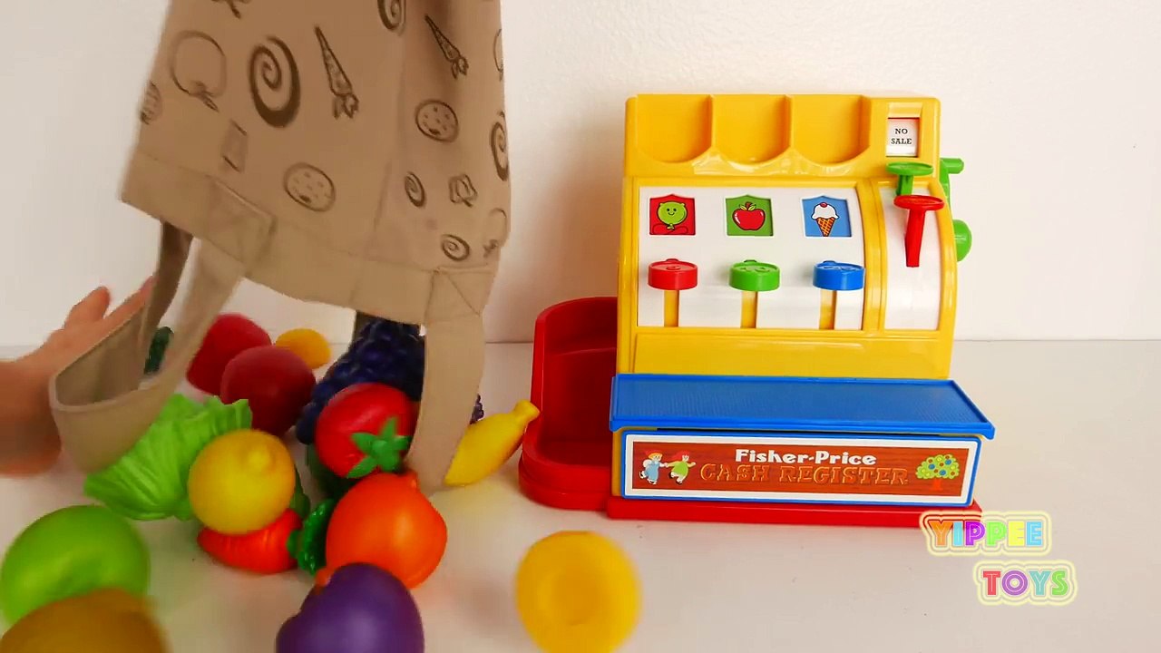 Cash Register Playset for Kids | Learn Colors | Grocery Shopping for Fruit and Vegetables