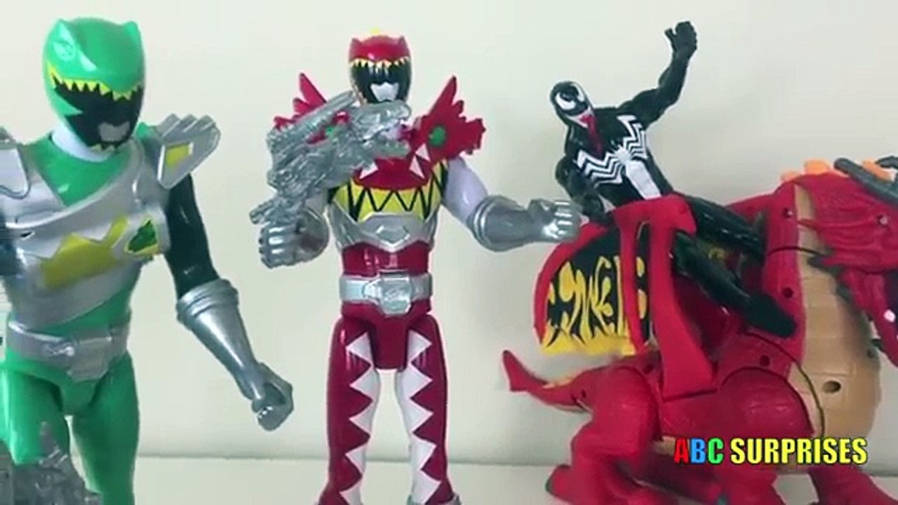 Spiderman vs Venom SuperHeroes stealing Egg Surprise Toys Power Rangers Kids Video ABC SURPRISES