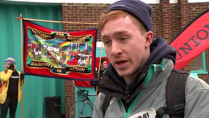 Deliveroo employees protest in London
