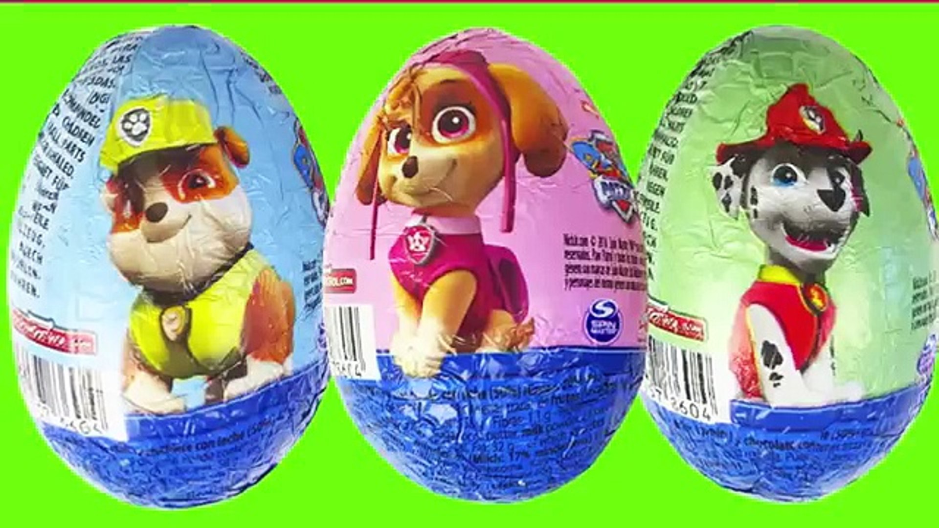 Paw Patrol Rumble Skye Marshall Surprise Eggs Kinder Huevos Sorpresa Patrulla Canina Juguetes - video dailymotion