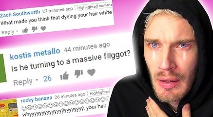 PEWDIEPIE-READING HATE COMMENTS ABOUT MY NEW HAIR!