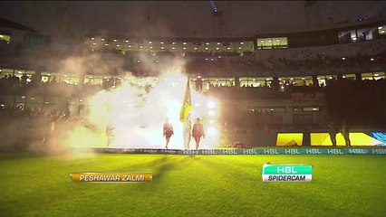 PSL 2017 OPENING CEREMONY Peshawar Zalmi walk in and the crowd cheers get louder