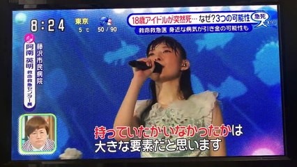 【突然死】【救命救急医が考察】私立恵比寿中 18歳 松野莉奈さん ('17_2_9)