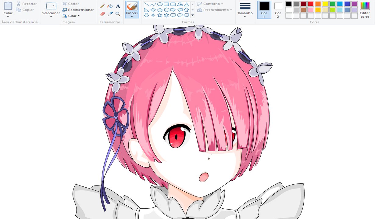 How I Draw using Mouse on Paint Re - Ram | Re:Zero