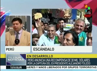 Perú: ofrecen 300 mil USD por captura de expdte. Alejandro Toledo
