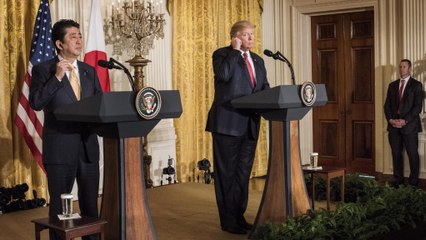 Key moments from Trump's news conference with Abe