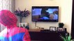 SPIDERMAN vs IRONMAN w/ SCREAM, Poor Funny Scream in the house by SuperHero Kids Reality TV