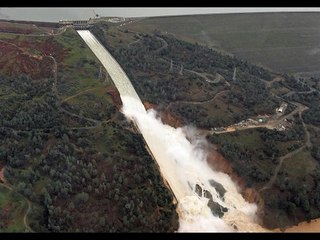 Aerial Footage From Oroville Dam's Spillway