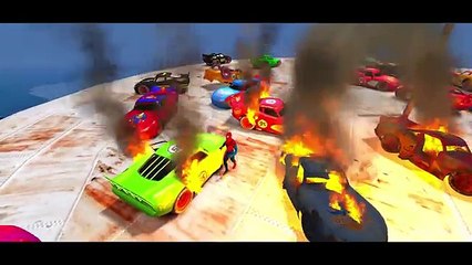 Lightning McQueen Colors Disney Cars Pixar Spiderman & Nursery Rhymes Fun Animation
