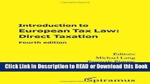 BEST PDF Introduction to European Tax Law: Direct Taxation: Fourth edition [DOWNLOAD] Online