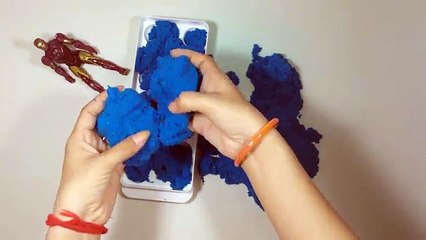 KINETIC SAND! Jelly Kinetic Sand - Let Iron Man Sleeping.