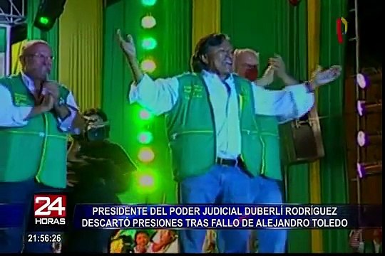 Poder Judicial descarta presiones tras fallo contra Alejandro Toledo
