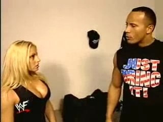Trish kisses rock backstage