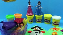 BIG Snowman Play Doh Surprise Egg With Disney Princess Magiclips Toys
