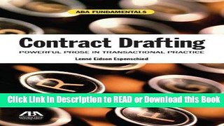 PDF [FREE] DOWNLOAD Contract Drafting: Powerful Prose in Transactional Practice (ABA Fundamentals)