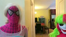 Spiderman vs Joker Breaks Frozen Elsas Phone! w/ Joker Girl, Peppa Pig, Venom - Superhero Fun