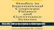 [Popular Books] Studies in International Corporate Finance and Governance Systems: A Comparison