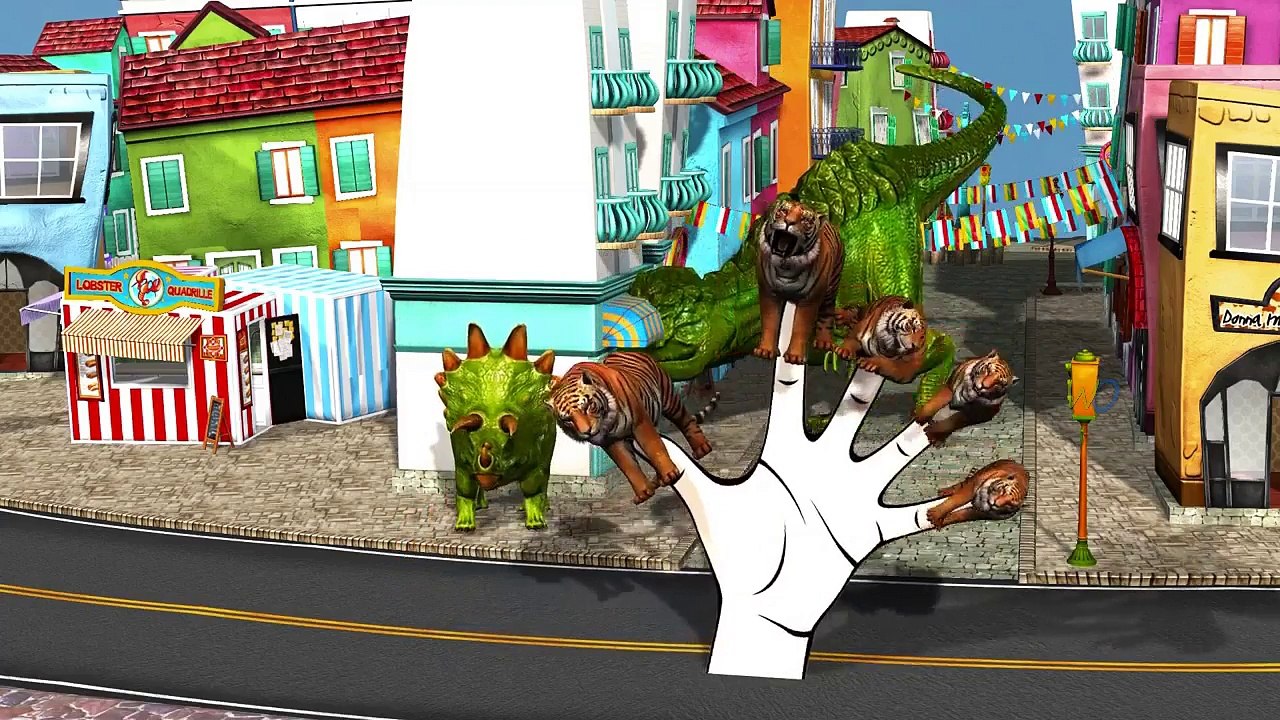 Tiger Vs Dinosaur Finger Family Lion Cartoons For Children Shark Vs Dinosaur Funny Videos