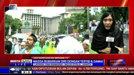 Massa Aksi Zikir dan Doa Bersama 112 Membubarkan Diri dengan Tertib