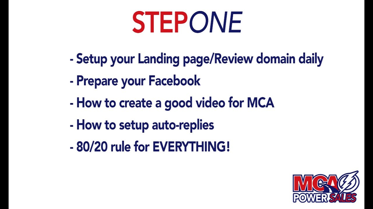 MCA Power Sales Training by John Starowicz-Learn How You Can Make $500-1,500 A Week Following This Powerful Training