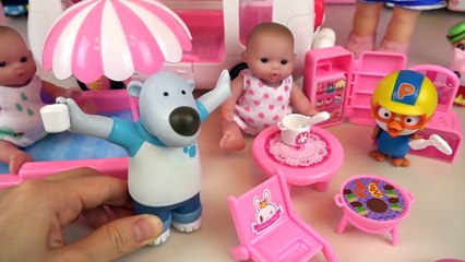 Baby Doll and Rabbit camping car Picnic toys play
