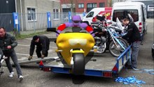 Rotterdamse Motormarkt - motoren arriveren bij Hall6 / Spijkenisse 2017