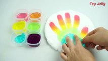 How To Make Colors Rainbow Fingers with Jelly Slime Monster Surprise toys with Clay Foam