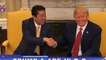 Смешное рукопожатие Трампа и Синдзо Абэ